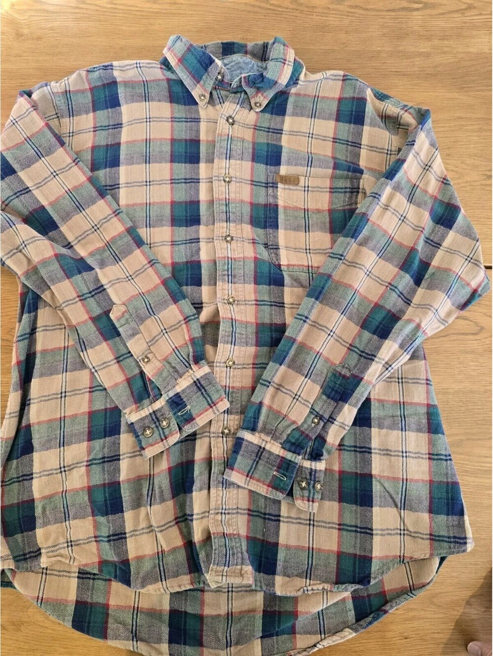 Woolrich Long Sleeve Button Down Flannel Shirt Plaid Men's Size XL